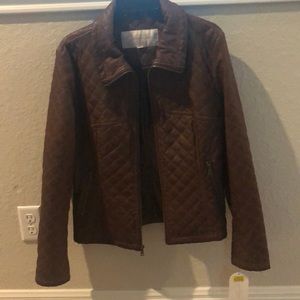 Jessica Simpson Brown Leather Coat